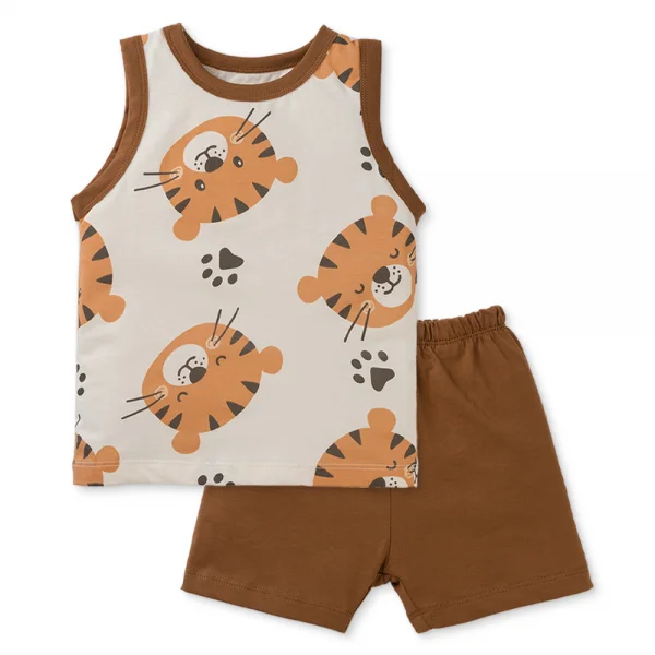 Bộ bé trai sát nách Animo Easy HN0425021 (1-4Y,Kem-nâu,TT04)