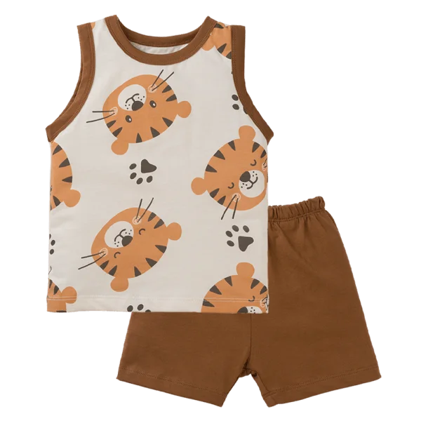 Bộ bé trai sát nách Animo Easy HN0425021 (1-4Y,Kem-nâu,TT04)