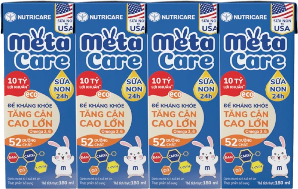 Combo 24 Sữa dinh dưỡng pha sẵn MetaCare Eco 180ml, Lốc 4 hộp (Từ 1 tuổi)