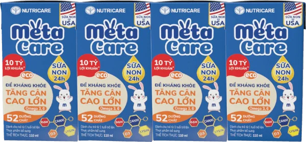Sữa dinh dưỡng pha sẵn MetaCare Eco 110ml, Lốc 4 hộp (Từ 1 tuổi)