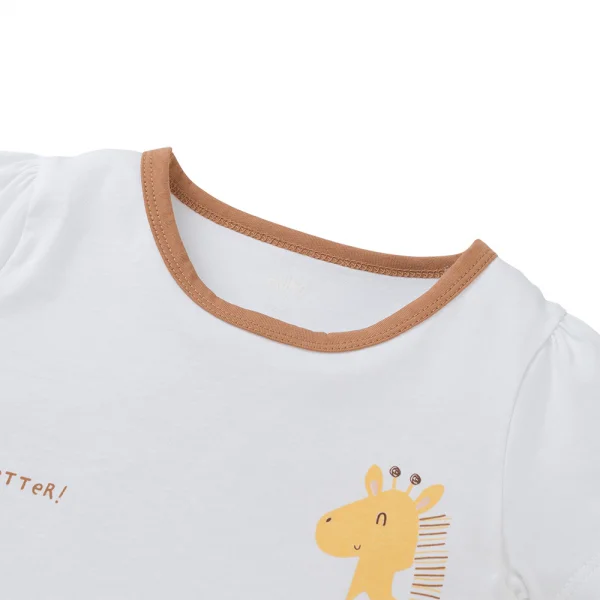 Bộ bé gái ngắn Animo Easy TX0325021 (1-4Y,Trắng-nâu,TT02)