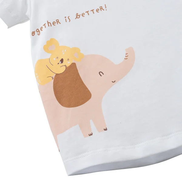 Bộ bé gái ngắn Animo Easy TX0325021 (1-4Y,Trắng-nâu,TT02)