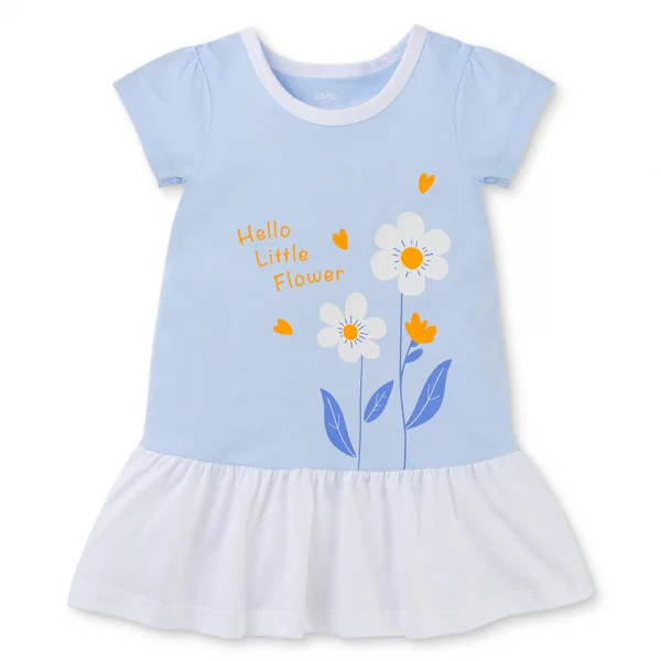 Đầm bé gái Animo Easy TX0525037 (1-4Y,Dương-trắng,NN02)