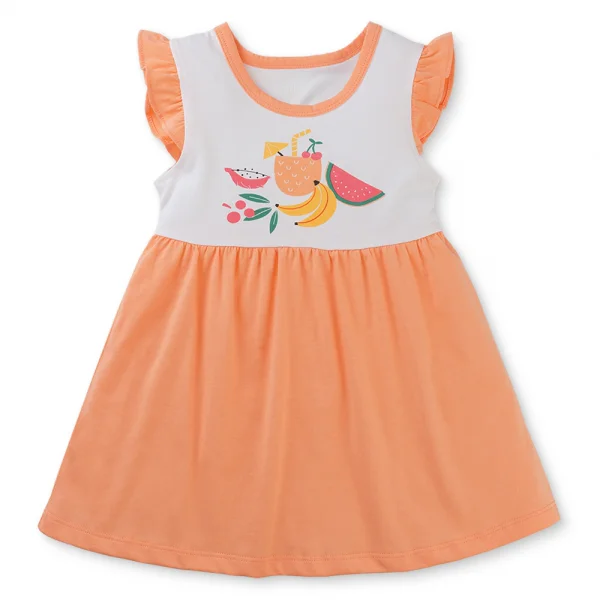 Đầm bé gái Animo Easy TX0525036 (1-4Y,Trắng-cam sữa,NN02)