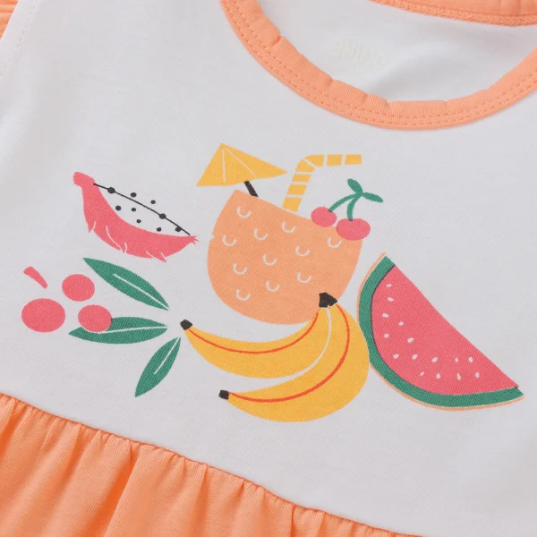 Đầm bé gái Animo Easy TX0525036 (1-4Y,Trắng-cam sữa,NN02)