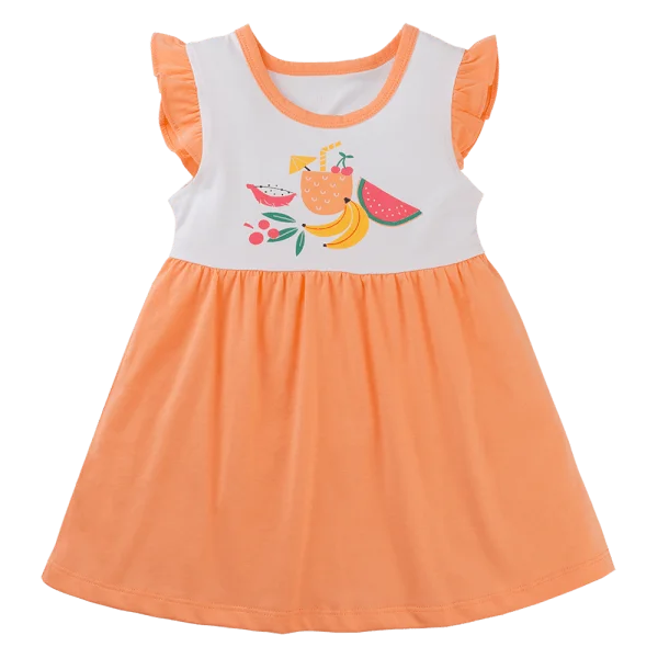 Đầm bé gái Animo Easy TX0525036 (1-4Y,Trắng-cam sữa,NN02)