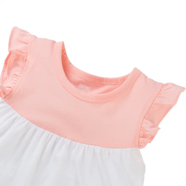 Đầm bé gái Animo Easy TX0425067 (1-4Y,Hồng-trắng,NN02)