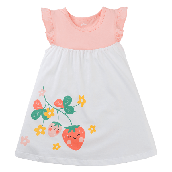 Đầm bé gái Animo Easy TX0425067 (1-4Y,Hồng-trắng,NN02)