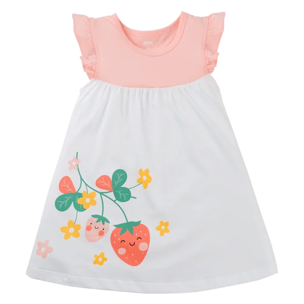 Đầm bé gái Animo Easy TX0425067 (1-4Y,Hồng-trắng,NN02)