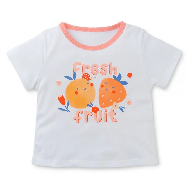 Bộ bé gái ngắn Animo Easy LU0425045 (1-4Y,Trắng-đào,TT02)