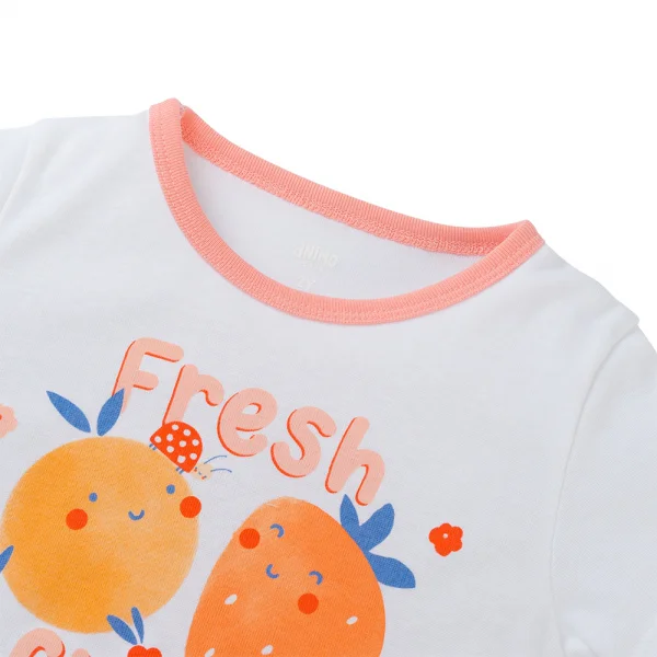 Bộ bé gái ngắn Animo Easy LU0425045 (1-4Y,Trắng-đào,TT02)