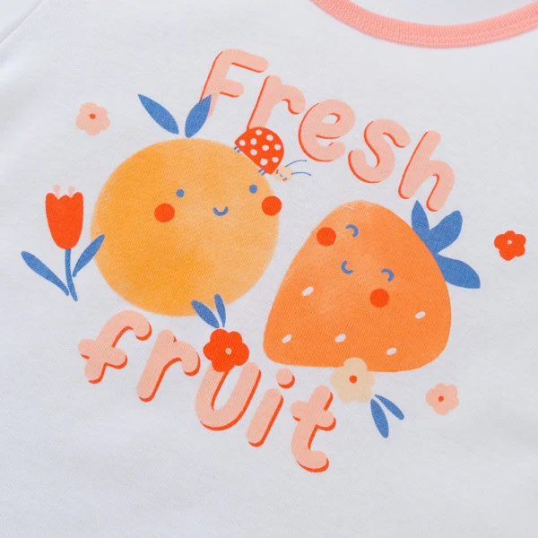 Bộ bé gái ngắn Animo Easy LU0425045 (1-4Y,Trắng-đào,TT02)