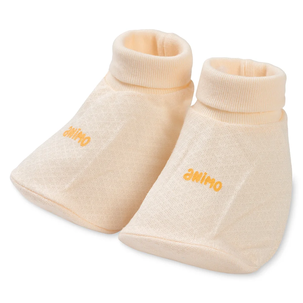 Set 6 bao tay chân sơ sinh Animo BA0425078 (NB, Trắng-vàng-cam)