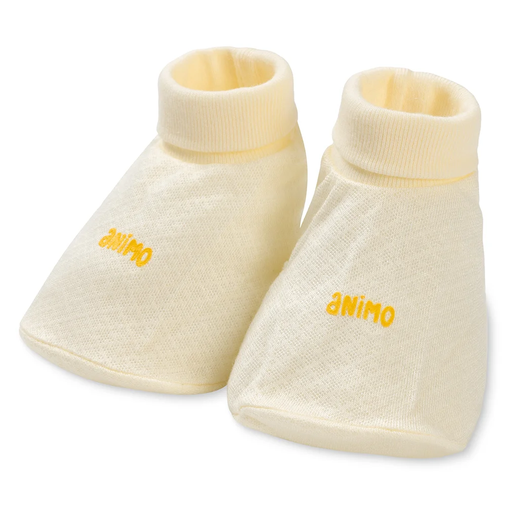 Set 6 bao tay chân sơ sinh Animo BA0425078 (NB, Trắng-vàng-cam)