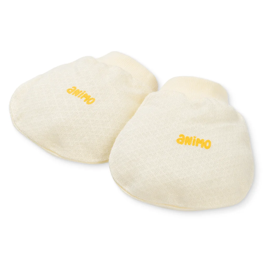 Set 6 bao tay chân sơ sinh Animo BA0425078 (NB, Trắng-vàng-cam)