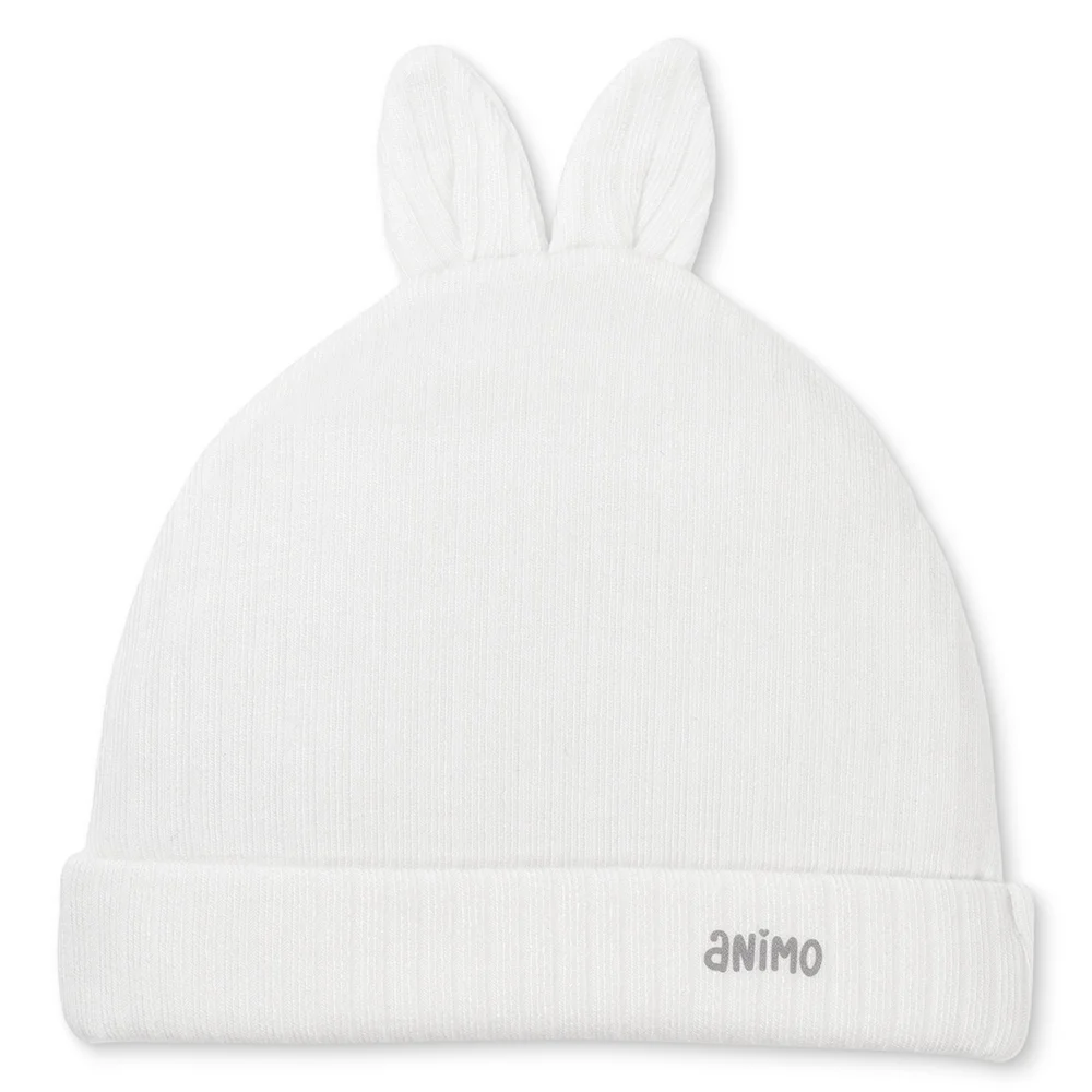 Set 2 nón sơ sinh tai cún Animo HN0625013 (NB,Be-trắng)