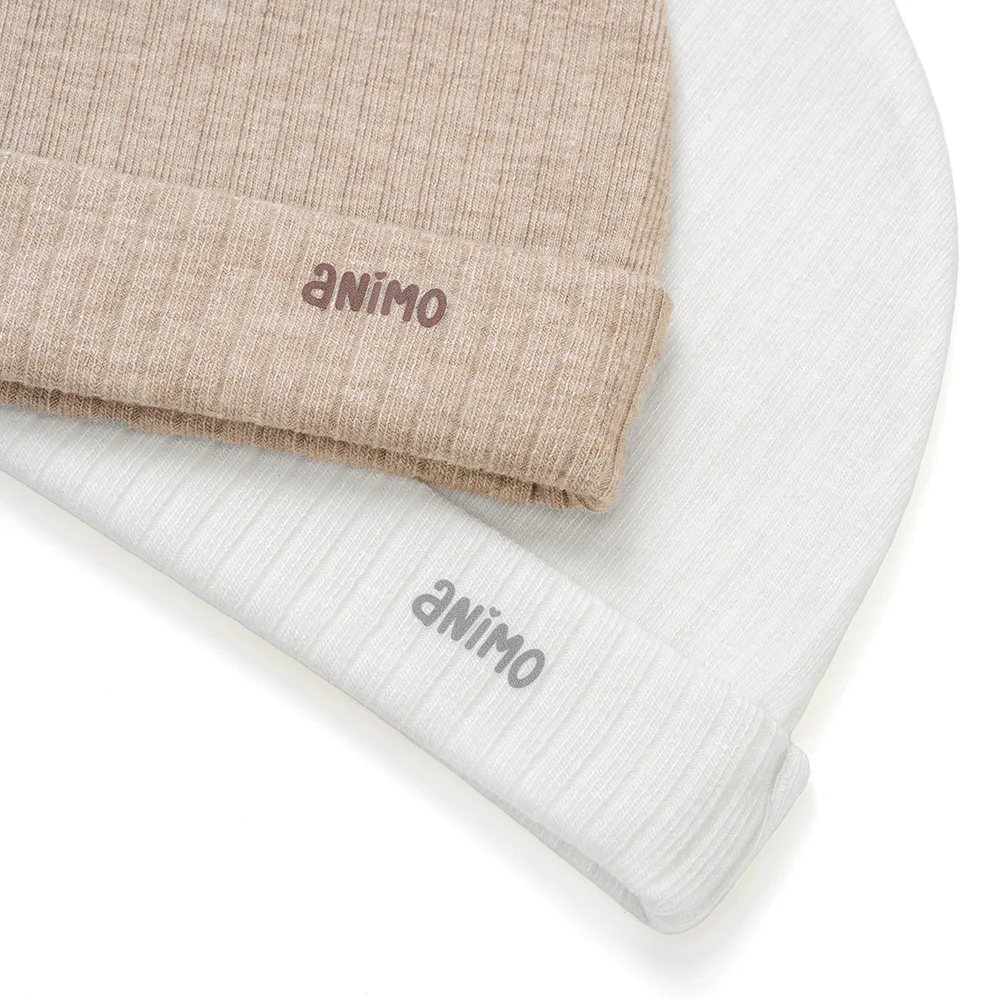 Set 2 nón sơ sinh tai cún Animo HN0625013 (NB,Be-trắng)