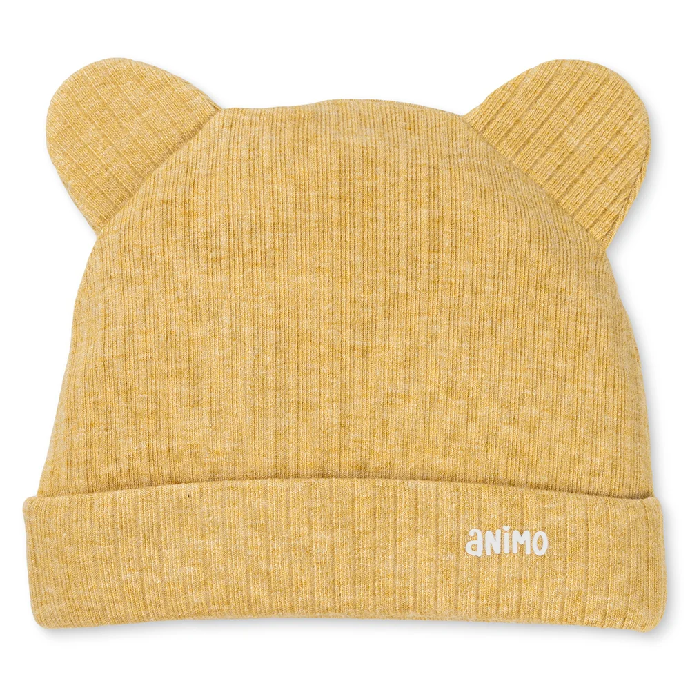 Set 2 nón sơ sinh tai gấu Animo HN0625012 (NB,Vàng-trắng)