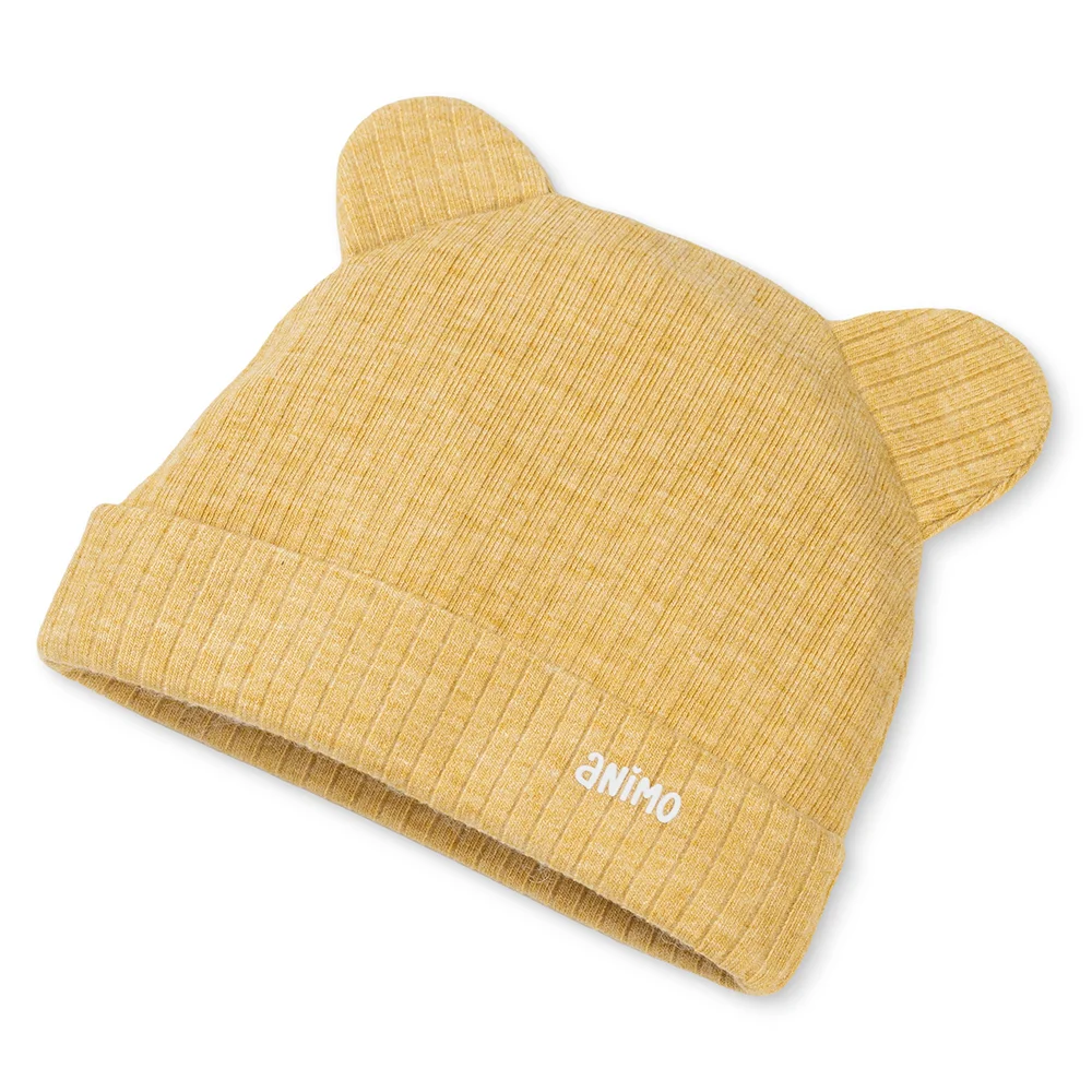 Set 2 nón sơ sinh tai gấu Animo HN0625012 (NB,Vàng-trắng)
