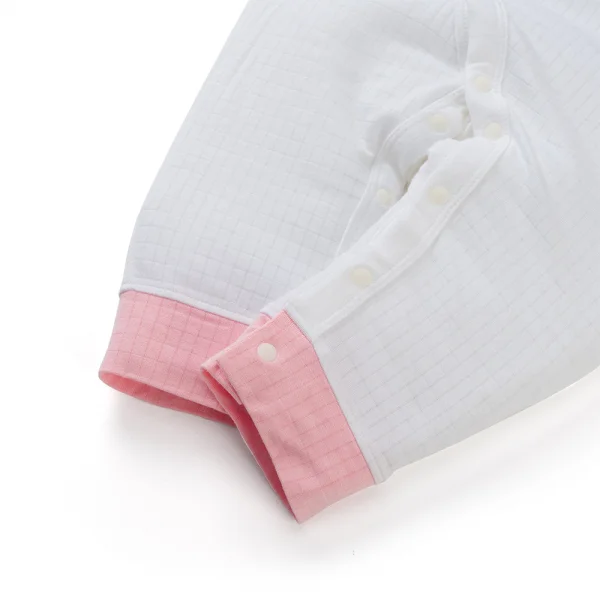 Set 2 bodysuit rayon chống muỗi dài Animo VD0425037 (0-12M,Hồng-trắng,TT06)