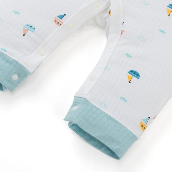 Set 2 bodysuit rayon chống muỗi dài Animo VD0425036 (0-12M,Xanh-trắng,TT06)