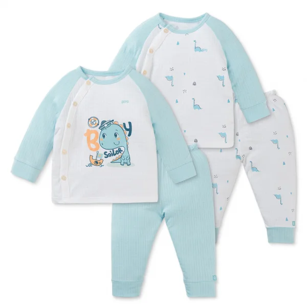 Set 2 bộ rayon chống muỗi dài Animo VD0425028 (0-24M,Xanh-trắng,TT06)