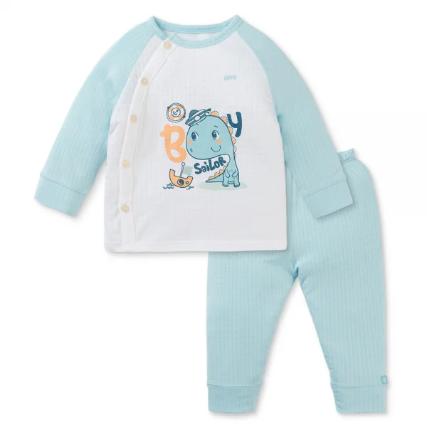 Set 2 bộ rayon chống muỗi dài Animo VD0425028 (0-24M,Xanh-trắng,TT06)