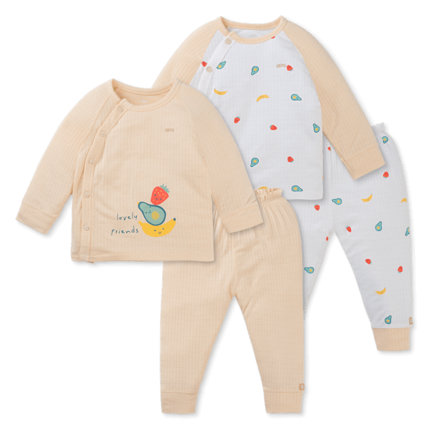 Set 2 bộ rayon chống muỗi dài Animo VD0425027 (0-24M,Kem -trắng,NN06)