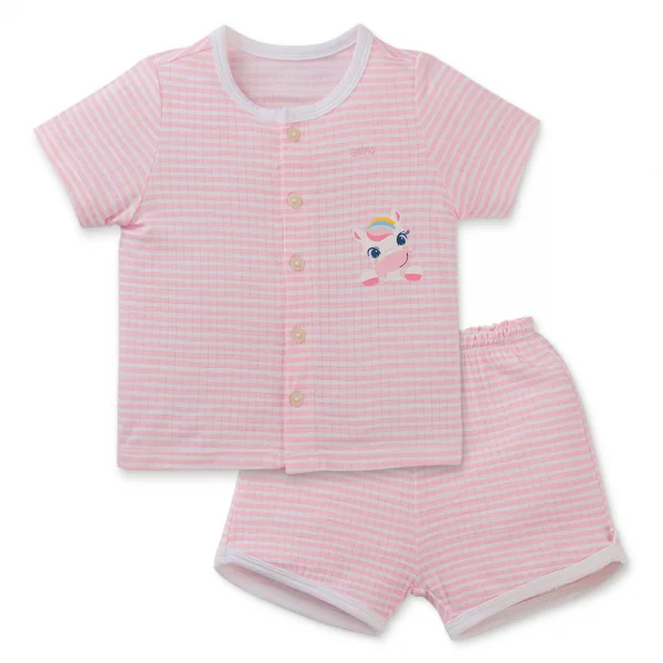 Set 2 bộ rayon chống muỗi ngắn Animo VD0425026 (0-24M,Hồng,NN06)