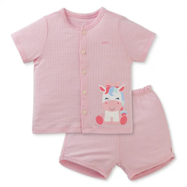 Set 2 bộ rayon chống muỗi ngắn Animo VD0425026 (0-24M,Hồng,NN06)