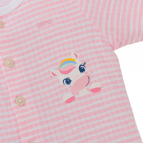 Set 2 bộ rayon chống muỗi ngắn Animo VD0425026 (0-24M,Hồng,NN06)