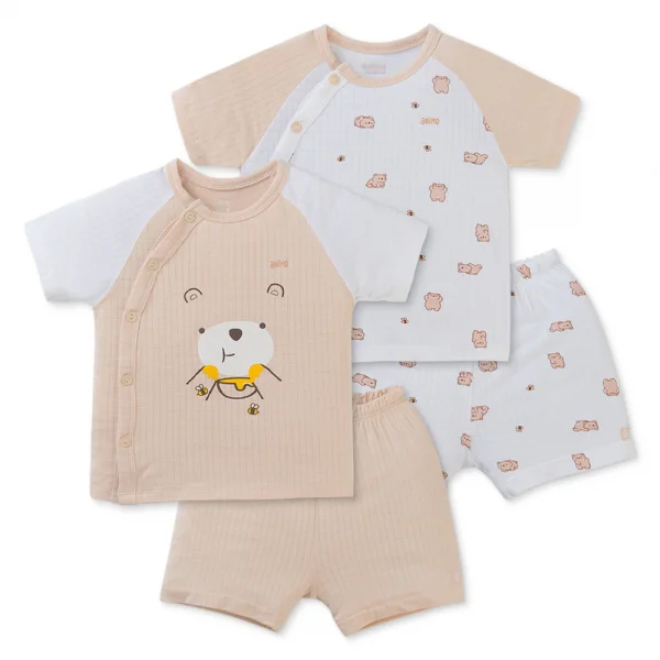 Set 2 bộ rayon chống muỗi ngắn Animo VD0425025 (0-24M,Be-trắng,NN06)