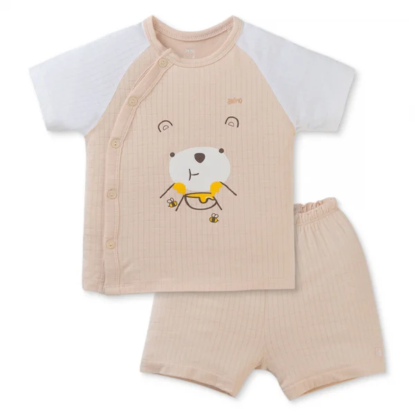 Set 2 bộ rayon chống muỗi ngắn Animo VD0425025 (0-24M,Be-trắng,NN06)