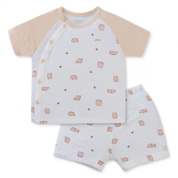 Set 2 bộ rayon chống muỗi ngắn Animo VD0425025 (0-24M,Be-trắng,NN06)