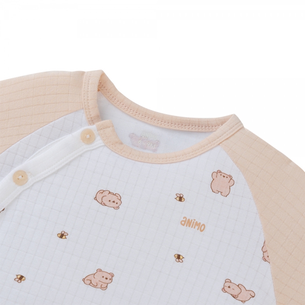 Set 2 bộ rayon chống muỗi ngắn Animo VD0425025 (0-24M,Be-trắng,NN06)