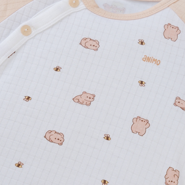 Set 2 bộ rayon chống muỗi ngắn Animo VD0425025 (0-24M,Be-trắng,NN06)