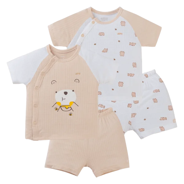 Set 2 bộ rayon chống muỗi ngắn Animo VD0425025 (0-24M,Be-trắng,NN06)