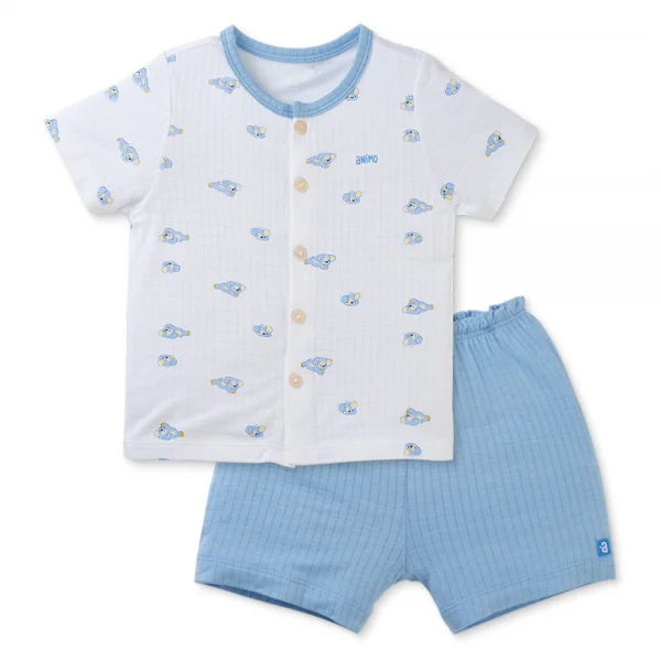 Set 2 bộ rayon chống muỗi ngắn Animo VD0425024 (0-24M,Biển-trắng,TT06)