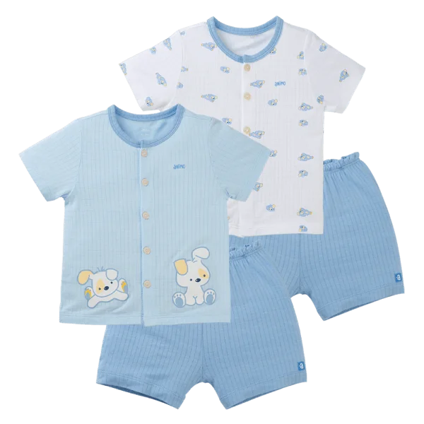 Set 2 bộ rayon chống muỗi ngắn Animo VD0425024 (0-24M,Biển-trắng,TT06)