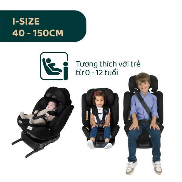 Ghế ngồi ô tô từ sơ sinh Chicco Unico Evo I-Size Classic Black (0-12Y)