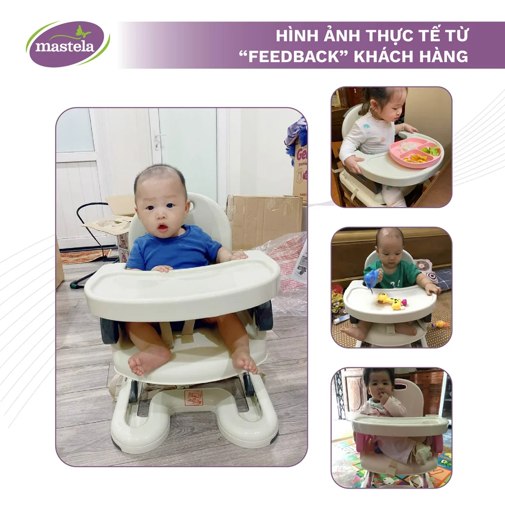 Ghế ăn dặm điều chỉnh độ cao Mastela 7110 (Màu xám)
