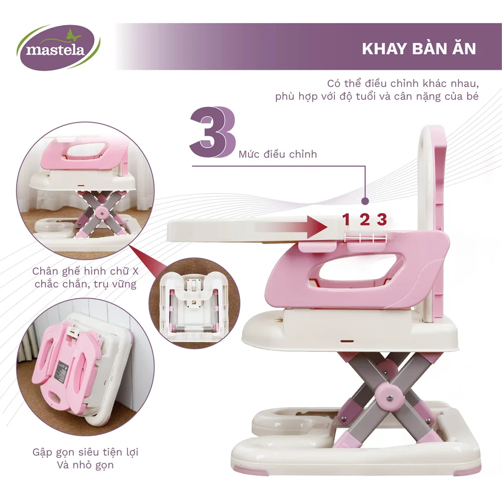 Ghế ăn dặm điều chỉnh độ cao Mastela 7110 (Màu xám)