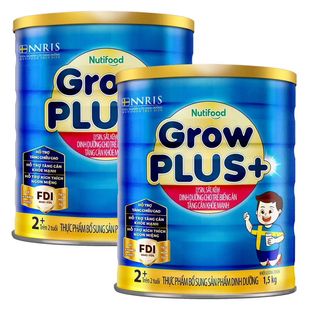 Combo 2 Sữa GrowPLUS+ Xanh 2+ tuổi, 1.5kg