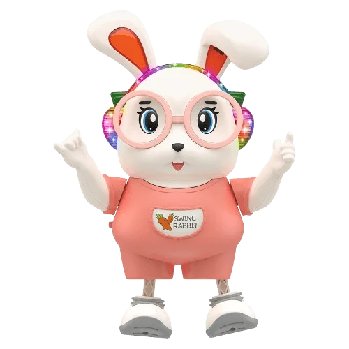 Chú thỏ đeo kính nhảy múa phát nhạc vui nhộn YN620473 C502 (Hồng)