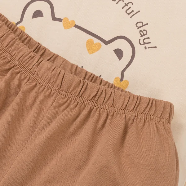 Bộ bé gái ngắn Animo Easy TX0325020 (1-4Y,Kem-nâu,TT02)