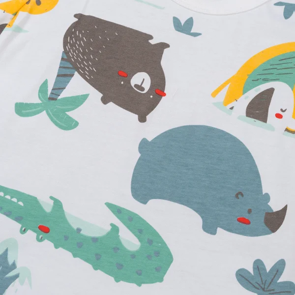 Bộ bé trai ngắn Animo Easy HN0325061 (1-4Y,Trắng-vàng,TT04)