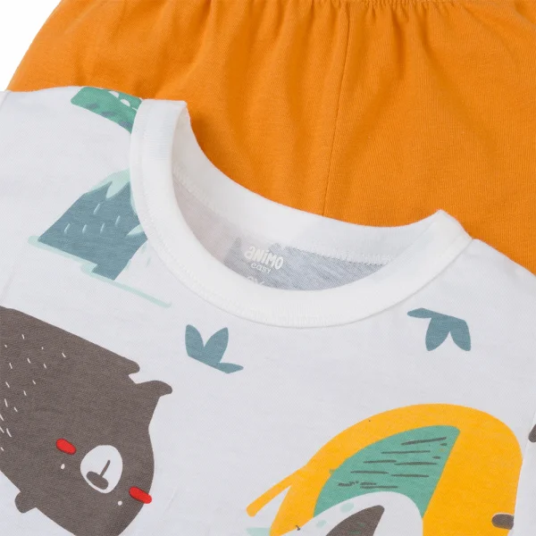 Bộ bé trai ngắn Animo Easy HN0325061 (1-4Y,Trắng-vàng,TT04)