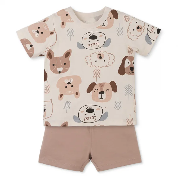 Bộ bé trai ngắn Animo Easy HN0425019 (1-4Y,Kem-nâu,TT04)