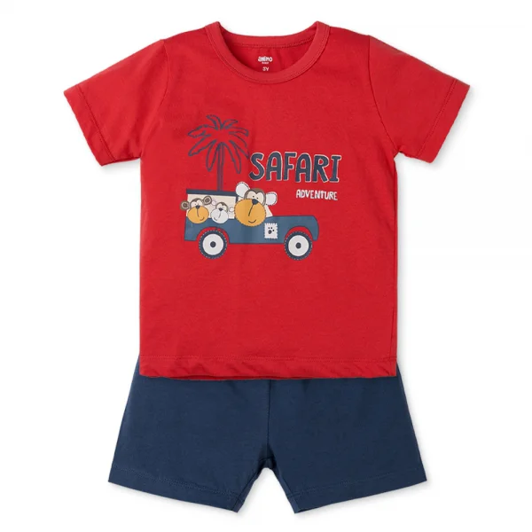 Bộ bé trai ngắn Animo Easy HN0425016 (1-4Y,Đỏ-dương,TT02)