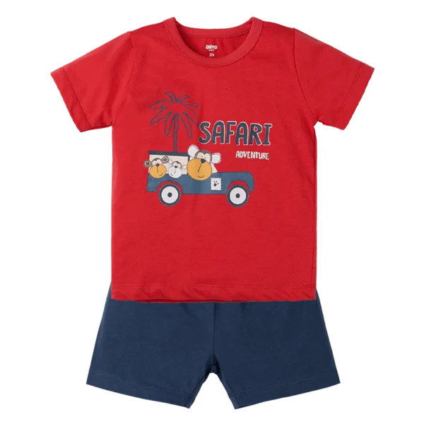 Bộ bé trai ngắn Animo Easy HN0425016 (1-4Y,Đỏ-dương,TT02)